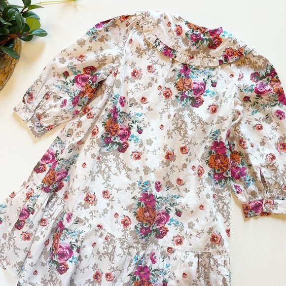 Pompomme Big Collar Floral Dress | Size 7 - Picture 7 of 11